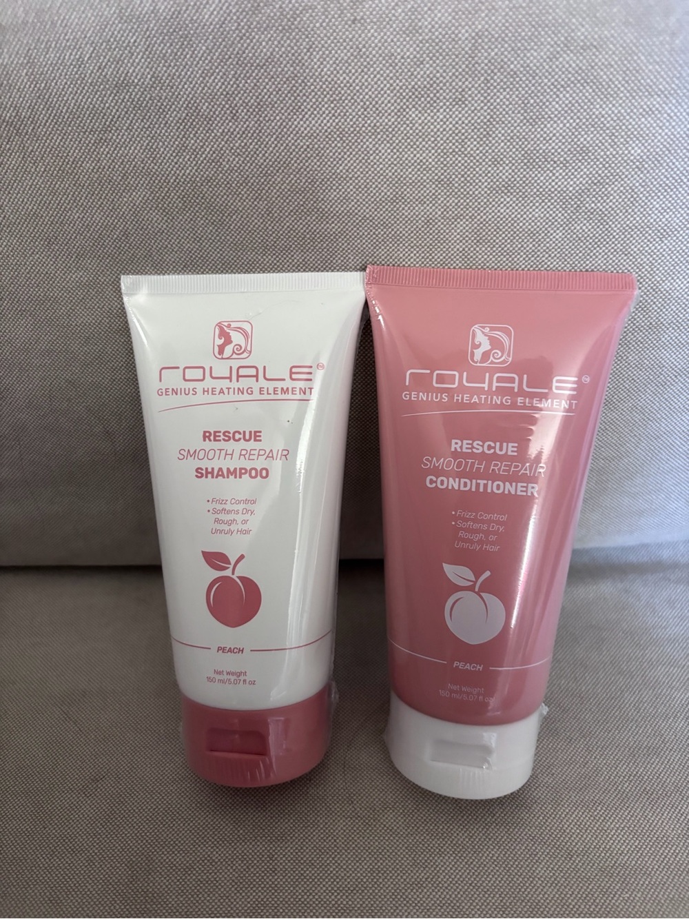 Royale Rescue Smooth Repair Shampoo & Conditioner Duo - Peach (Pink & White)